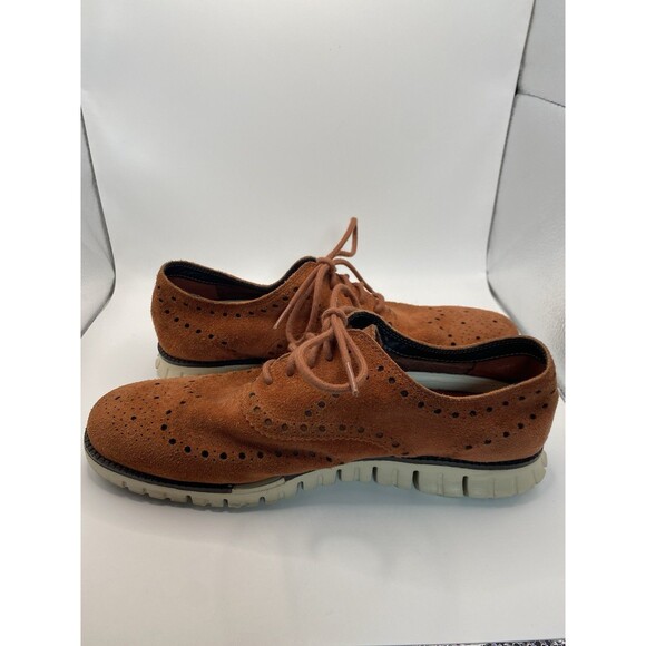 Cole Haan Zerogrand No Stitch Wingtip Oxford C25561- Brandy Brown Suede- Size 9M main image 4